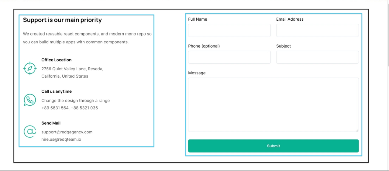 Contact Info Section